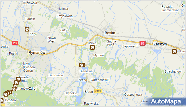 mapa Mymoń, Mymoń na mapie Targeo