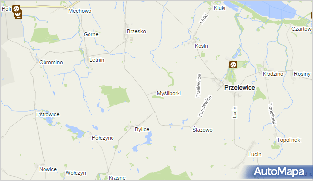 mapa Myśliborki, Myśliborki na mapie Targeo