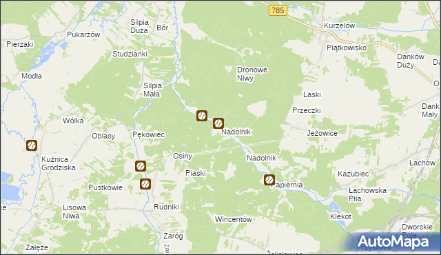 mapa Nadolnik gmina Włoszczowa, Nadolnik gmina Włoszczowa na mapie Targeo