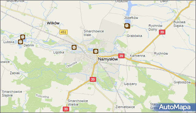 mapa Namysłów, Namysłów na mapie Targeo