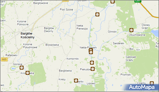 mapa Netta-Folwark, Netta-Folwark na mapie Targeo