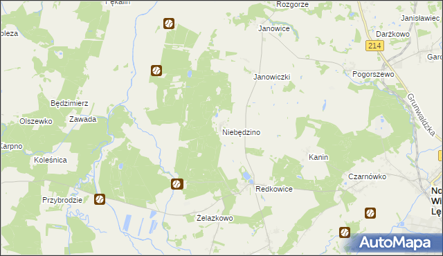 mapa Niebędzino, Niebędzino na mapie Targeo