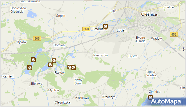 mapa Nieciszów, Nieciszów na mapie Targeo