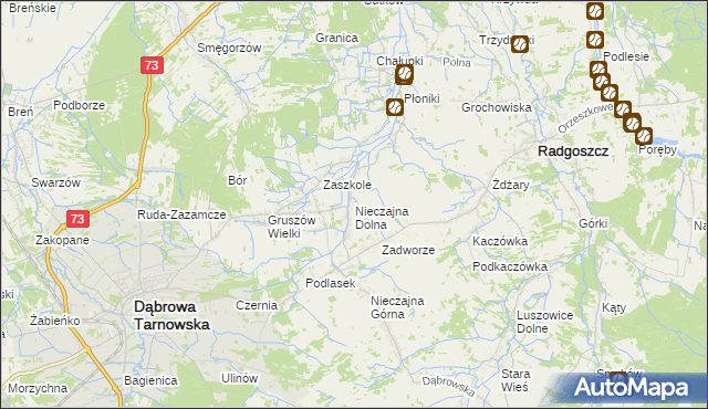 mapa Nieczajna Dolna, Nieczajna Dolna na mapie Targeo