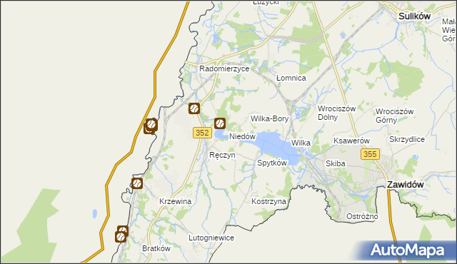 mapa Niedów, Niedów na mapie Targeo