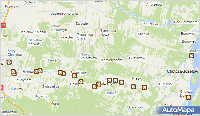 mapa Niemieryczów, Niemieryczów na mapie Targeo