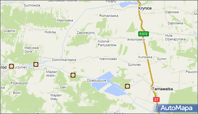 mapa Niemirówek, Niemirówek na mapie Targeo