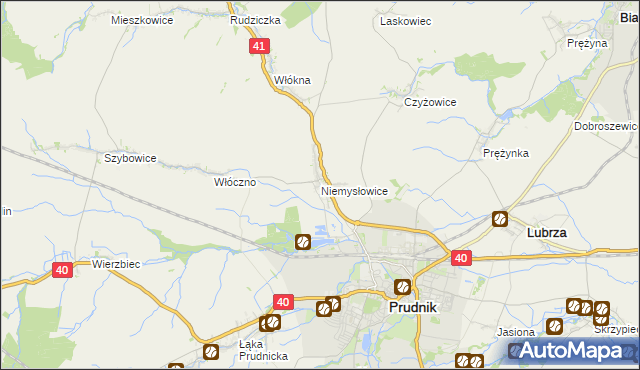 mapa Niemysłowice, Niemysłowice na mapie Targeo