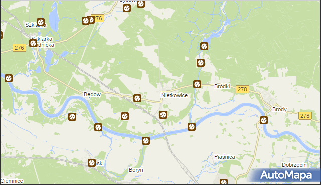 mapa Nietkowice, Nietkowice na mapie Targeo