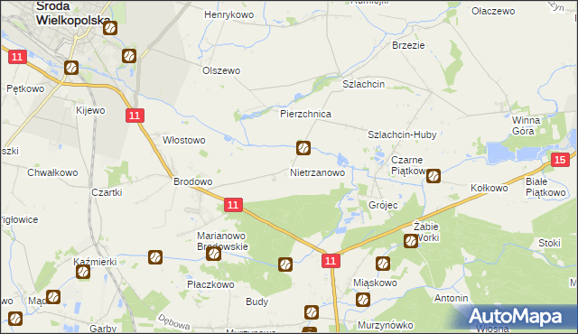 mapa Nietrzanowo, Nietrzanowo na mapie Targeo