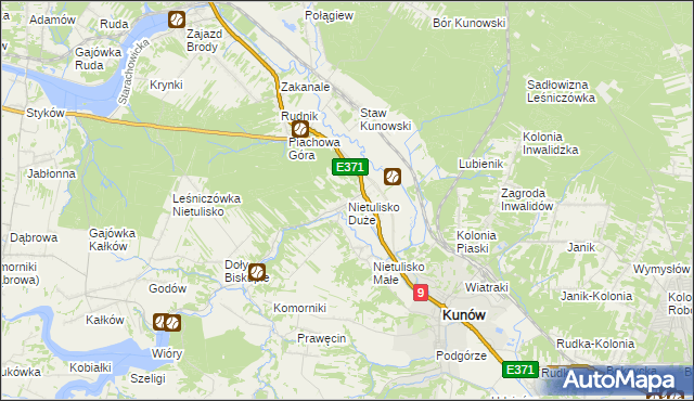 mapa Nietulisko Duże, Nietulisko Duże na mapie Targeo