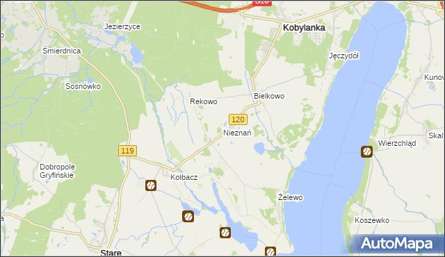 mapa Nieznań, Nieznań na mapie Targeo