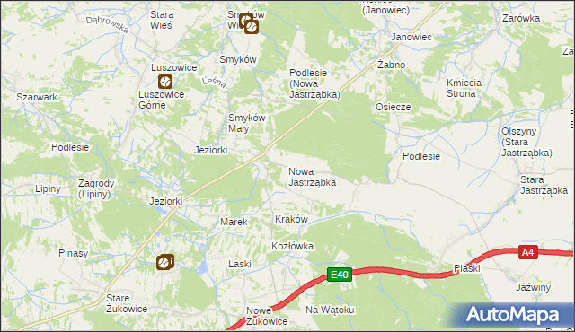 mapa Nowa Jastrząbka, Nowa Jastrząbka na mapie Targeo