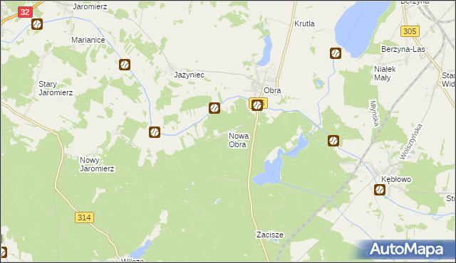 mapa Nowa Obra gmina Wolsztyn, Nowa Obra gmina Wolsztyn na mapie Targeo