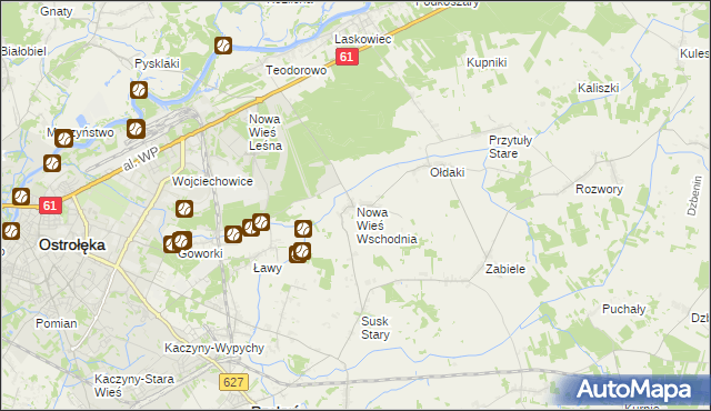 mapa Nowa Wieś Wschodnia, Nowa Wieś Wschodnia na mapie Targeo