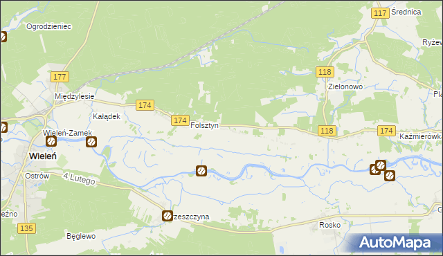 mapa Nowe Dwory gmina Wieleń, Nowe Dwory gmina Wieleń na mapie Targeo