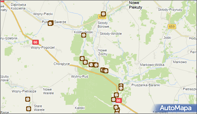 mapa Nowe Rzepki, Nowe Rzepki na mapie Targeo