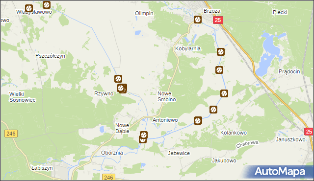 mapa Nowe Smolno, Nowe Smolno na mapie Targeo