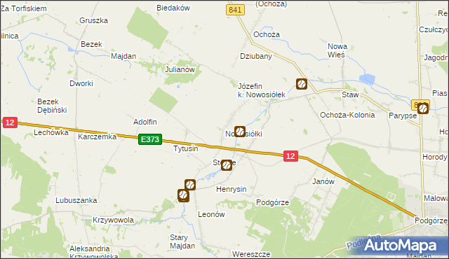 mapa Nowosiółki gmina Chełm, Nowosiółki gmina Chełm na mapie Targeo