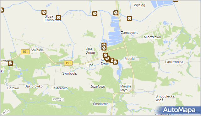 mapa Nowy Dwór gmina Szamocin, Nowy Dwór gmina Szamocin na mapie Targeo