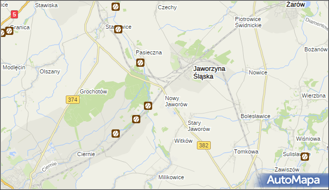 mapa Nowy Jaworów, Nowy Jaworów na mapie Targeo