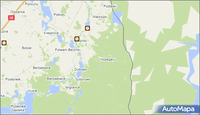 mapa Nożegary, Nożegary na mapie Targeo