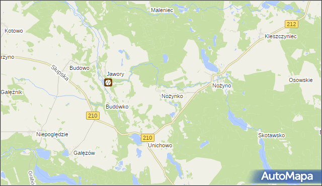 mapa Nożynko, Nożynko na mapie Targeo