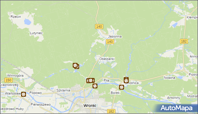 mapa Obelzanki, Obelzanki na mapie Targeo