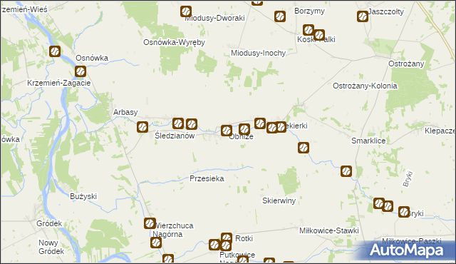 mapa Obniże, Obniże na mapie Targeo