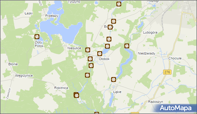 mapa Ołobok gmina Skąpe, Ołobok gmina Skąpe na mapie Targeo