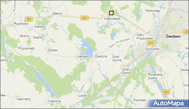 mapa Oparzno, Oparzno na mapie Targeo