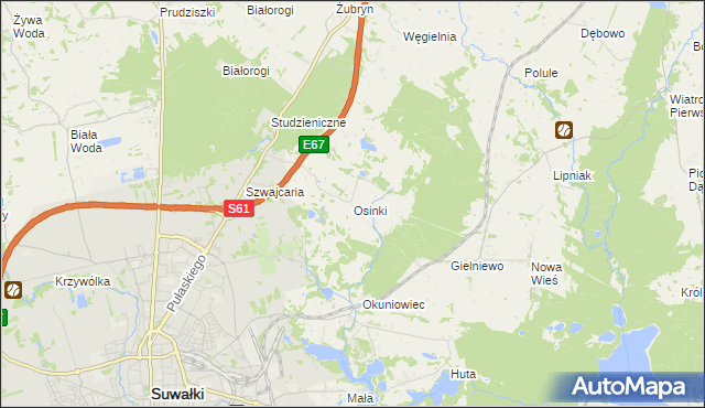 mapa Osinki gmina Suwałki, Osinki gmina Suwałki na mapie Targeo