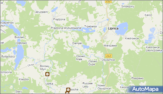 mapa Osówek gmina Lipnica, Osówek gmina Lipnica na mapie Targeo