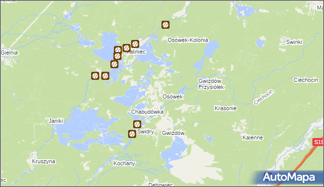 mapa Osówek gmina Potok Wielki, Osówek gmina Potok Wielki na mapie Targeo