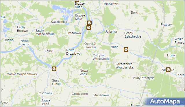 mapa Ostrykół Włościański, Ostrykół Włościański na mapie Targeo