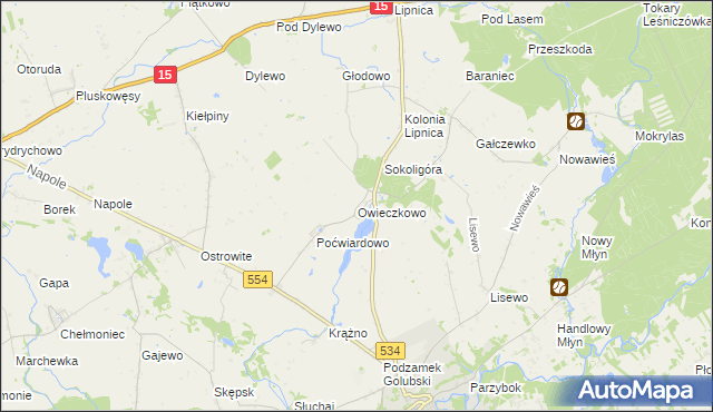 mapa Owieczkowo, Owieczkowo na mapie Targeo