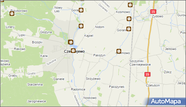 mapa Pakszyn, Pakszyn na mapie Targeo