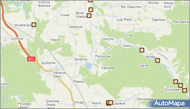 mapa Panoszów, Panoszów na mapie Targeo