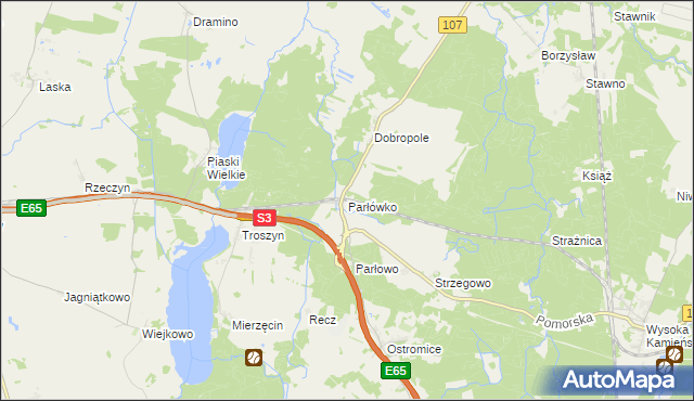 mapa Parłówko, Parłówko na mapie Targeo