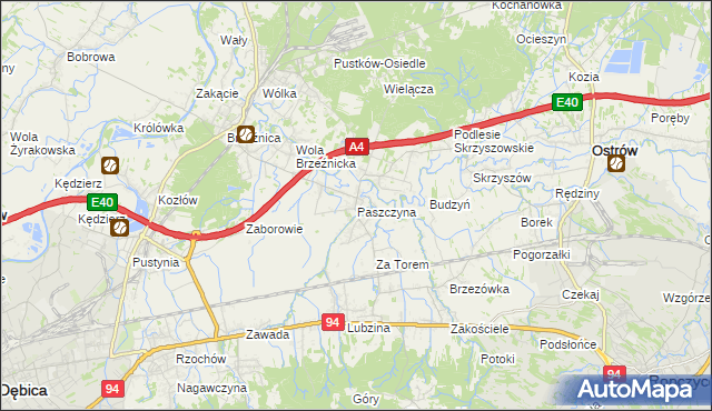 mapa Paszczyna, Paszczyna na mapie Targeo