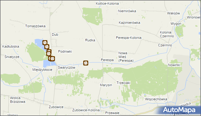 mapa Perespa, Perespa na mapie Targeo