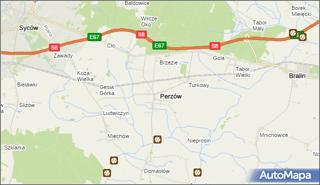 mapa Perzów, Perzów na mapie Targeo