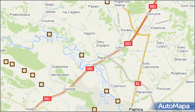 mapa Pęza, Pęza na mapie Targeo