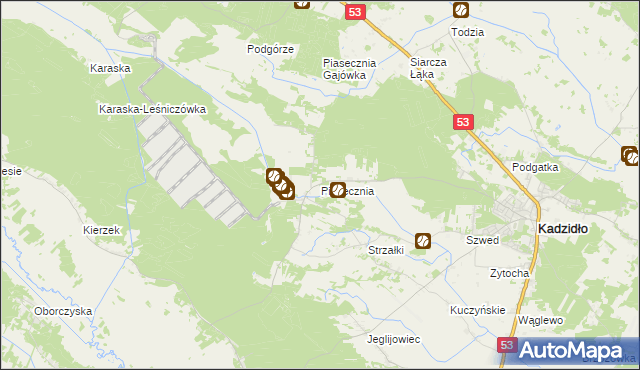 mapa Piasecznia, Piasecznia na mapie Targeo