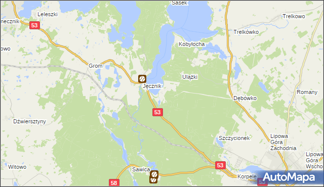 mapa Piece gmina Szczytno, Piece gmina Szczytno na mapie Targeo