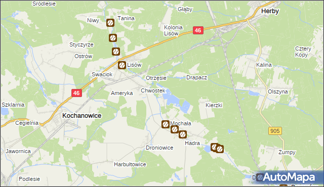 mapa Piłka gmina Herby, Piłka gmina Herby na mapie Targeo