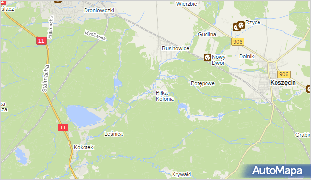 mapa Piłka Kolonia, Piłka Kolonia na mapie Targeo