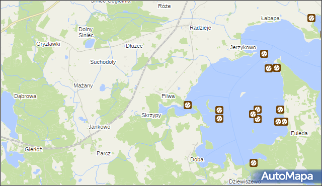 mapa Pilwa gmina Węgorzewo, Pilwa gmina Węgorzewo na mapie Targeo