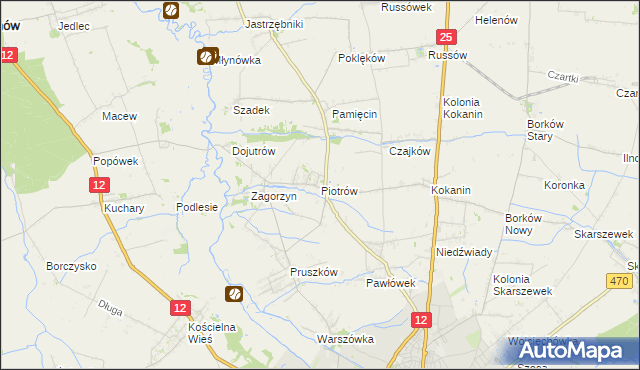 mapa Piotrów gmina Blizanów, Piotrów gmina Blizanów na mapie Targeo