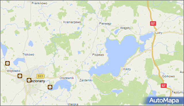 mapa Piszewo, Piszewo na mapie Targeo